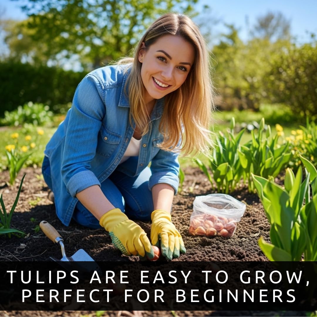 Purple and White Tulip Bulbs for Planting - Purple Flaming Flag Tulips, Perennial Blooms for Landscape Garden or Container Growing (25 Bulbs)