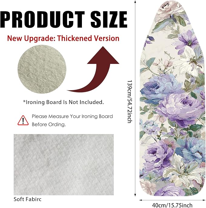 Nuxovilar Ironing Board Cover Needle Cotton 15x54 Inches | Ironing Board Cover