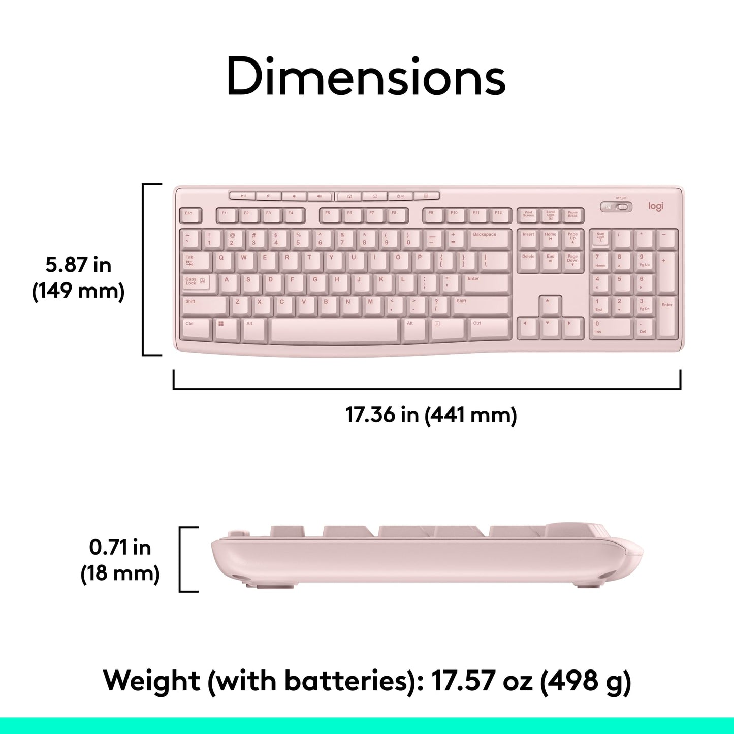 Logitech MK270 Wireless Keyboard and Mouse Combo for Windows, 2.4 GHz, 8 Multimedia Keys, PC, Laptop, Wireless Keyboard Compact Mouse Combo - Black