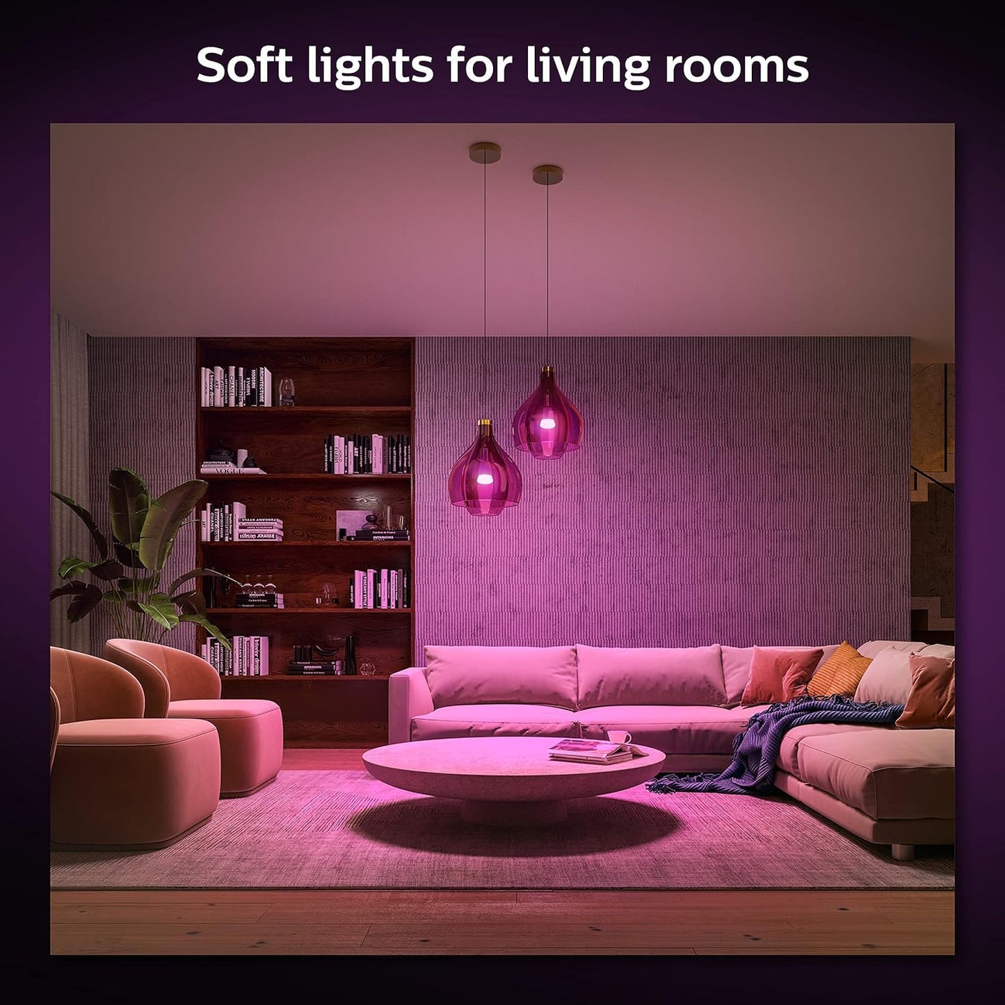 Philips Hue Smart 75W A19 LED Bulb - Soft Warm White Light - 2 Pack - 1100LM - E26 - Indoor - Control with Hue App - Works with Alexa, Google Assistant and Apple Homekit