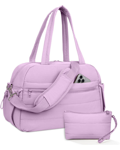 Urbanstand Gym Bag for Women, Lightweight Duffle Bag for Travel with Wet Pocket, TSA Friendly Carry On Duffel Bag for Weekender, Sports, Work, Yoga, Fitness - Purple