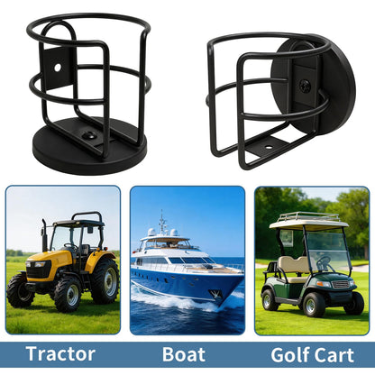 Magnetic Cup Holder, Heavy Duty Metal Drink Holder with 3.26 Inch Strong Magnetic Base for Refrigerator/Treadmill/Truck/Tractor/Forklift/Boat/Golf Cart, Featuring Bottom and Side Magnetic Attachment