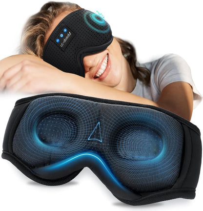 LC-dolida Sleep Headphones, White Noise Bluetooth Sleep Mask 3D Wireless Timing Eye Mask for Sleeping, Sleep Mask with Bluetooth Headphones for Side Sleepers Travel Yoga, Cool Gadgets for Men Women