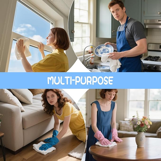 4 Pack Extra Large Microfiber Cleaning Cloths 20"x30", Lint-Free Reusable Towels