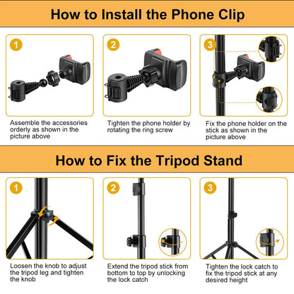 UPhitnis 10" Ring Light with Tripod Stand & Phone Holder, Selfie Ring Light with 63" Tripod Stand with 3 Light Modes & 10 Brightness Level for YouTube/Instagram/Video/Photography/Live Streaming…