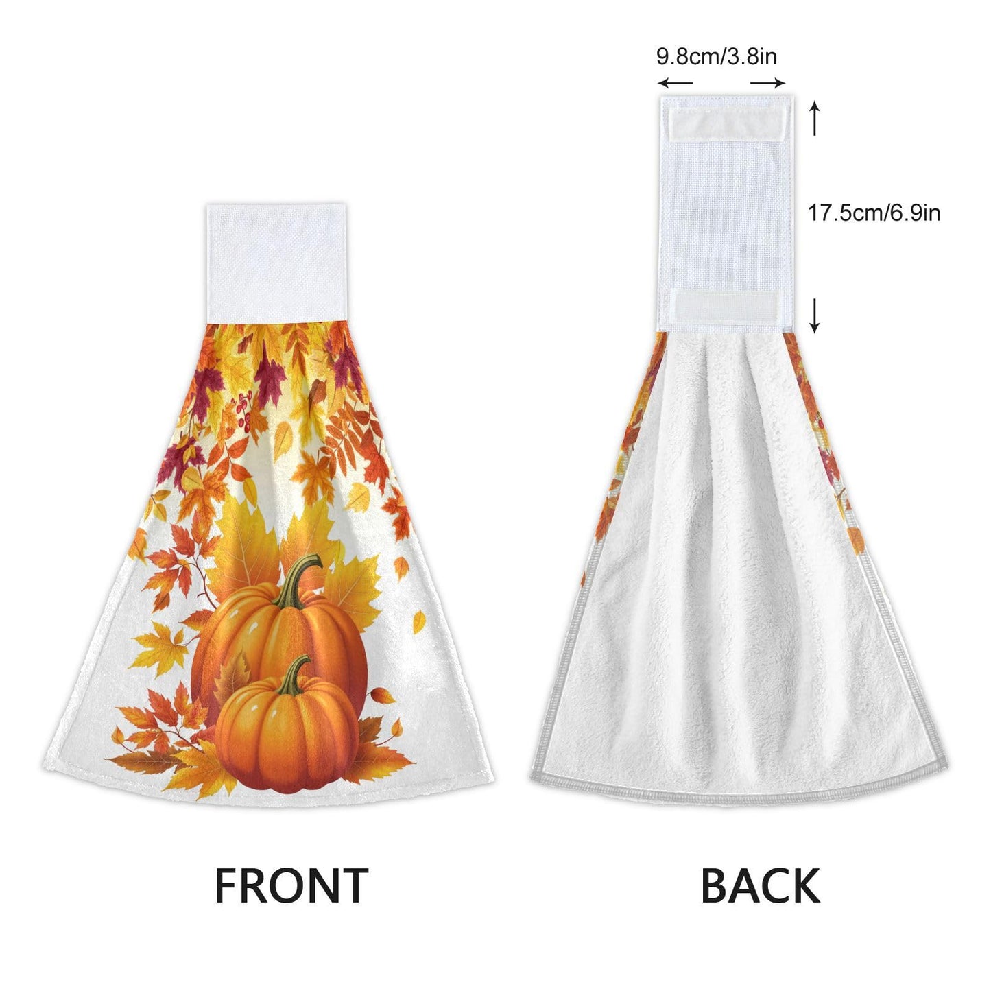 Boccsty Fall Yellow Pumpkins Hanging Kitchen Towels 2 Pieces Autumn Leaves Dish Tie Towels Hand Towel Tea Bar Towels for Bathroom Farmhouse Housewarming Tabletop Home