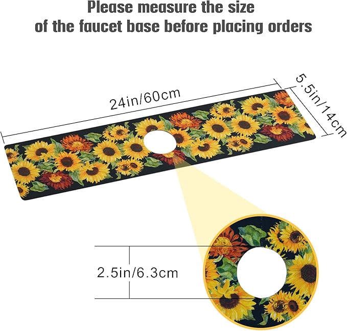 Sink Faucet Absorbing Mat, 2 Pack Drying Mat Around Faucet Sink Splash Guard