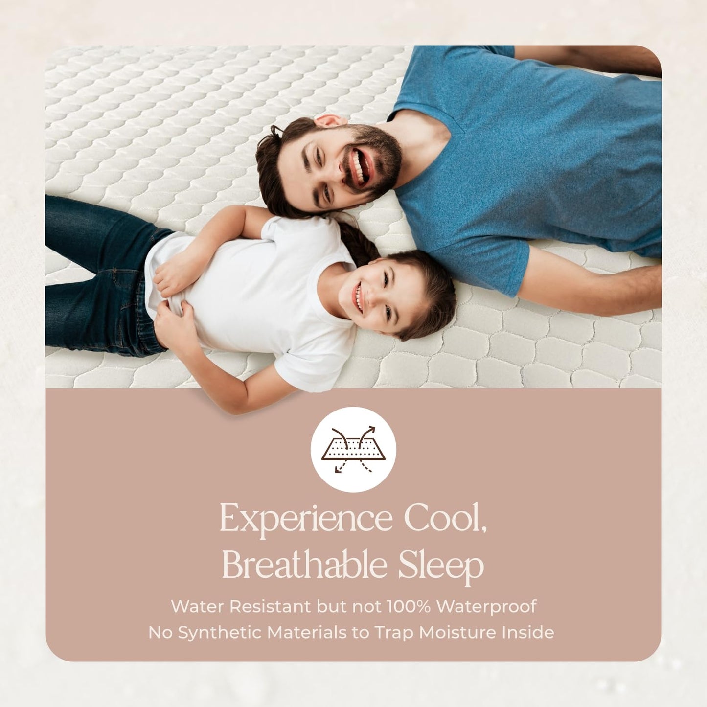 100% Cotton Organic Mattress Pad - Breathable & Cooling Mattress Protector Queen Size - Premium 300GSM Quilted and Machine Washable - Fairtrade & GOTS Certified Bed Protector (Ivory, Queen)