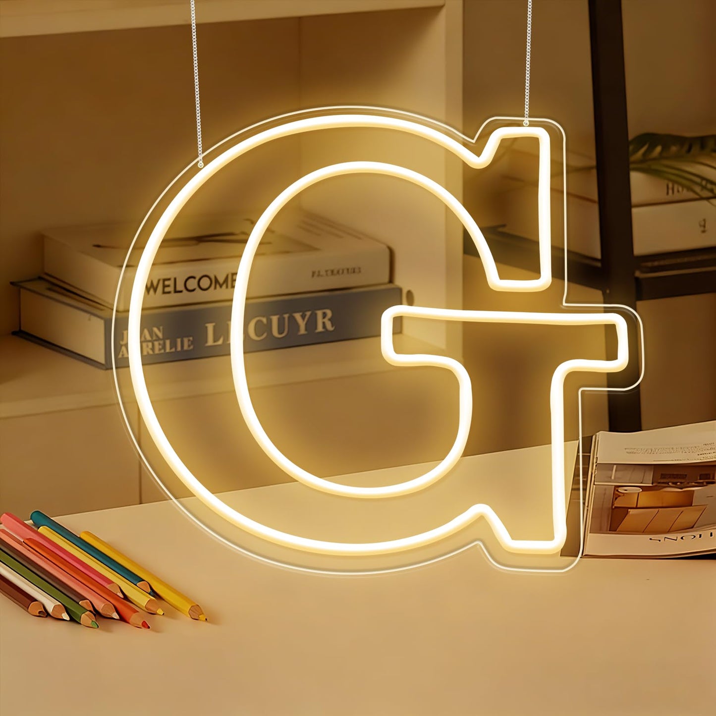 RumonZS Light Up Letters G LED Letters Lights Neon Sign 26 Alphabet 12"Decorative Lighted Alphabet for Wedding Party Birthday Bar Christmas Home Decor Letter Lights (Warm White)