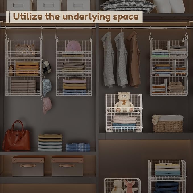 4 Tier Extra Large Hanging Closet Organizer, Closet Organizer Hanging