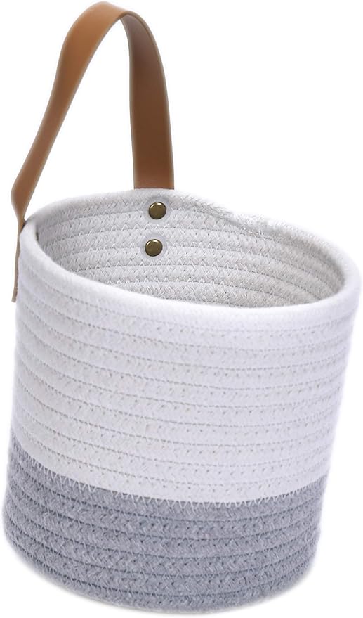 2pack Small Hanging Basket-Cotton Rope Wall Basket