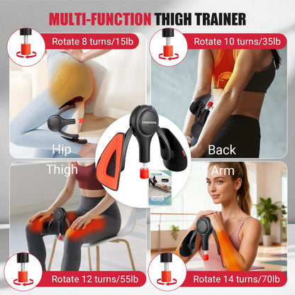 Thigh Trainer for Women, 15-70lb Adjustable Resistance Inner Thigh Exerciser with Resistance Band, Kegel Exercise Equipment for Pelvic Floor Muscle Repair, Yoga & Weight Loss at Home Gym
