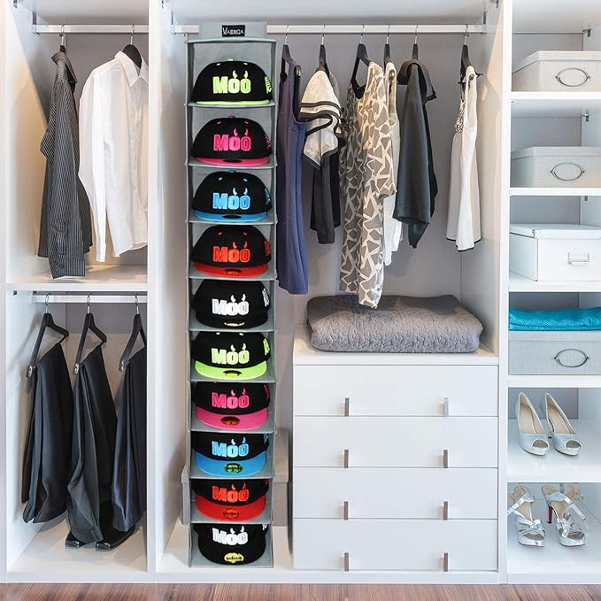 VAESIDA 10 Shelf Hat Rack Hanging Closet/Organizer