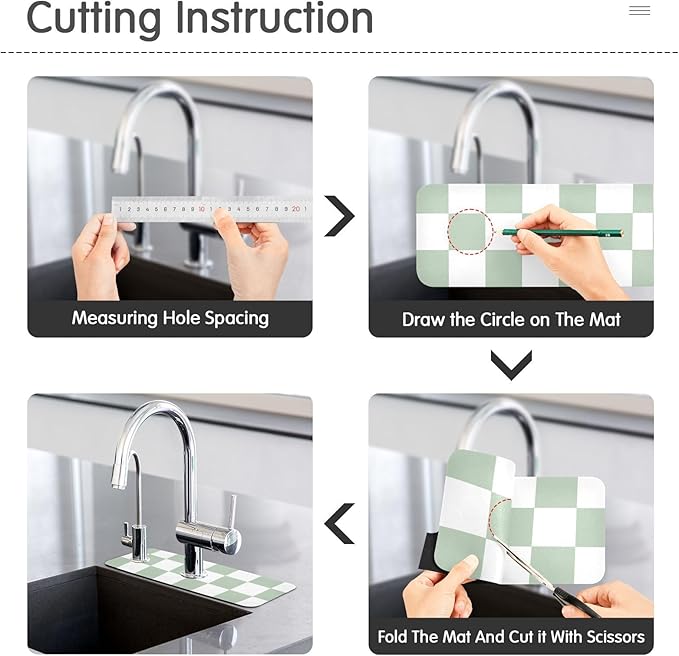 Kitchen Sink Splash Guard 2 PCS 14.7 Inch Sink Faucet Mat Splash Guard