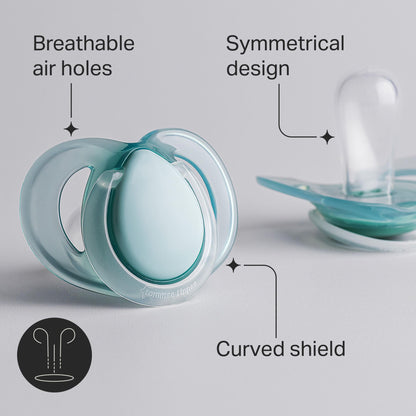 Tommee Tippee Nighttime Soothers, 18-36m, 6 Pack, Glow in The Dark, Varied Colours and Designs, Symmetrical Orthodontic Dummy, BPA-Free Silicone Teat
