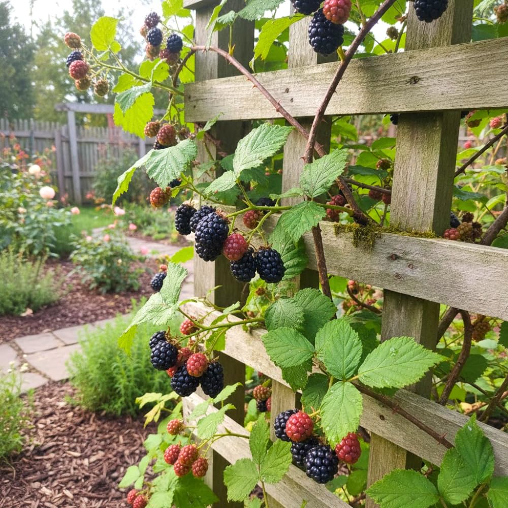 Set 2 Thornless Boysenberry Plants, Sweet Boysenberry Plants for Planting, 4 to 6 Inches Tall, High Yielding Berries for Indoor Outdoor Garden