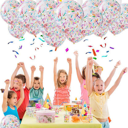 30PCS Party Balloon Birthday Balloons Sprinkles Confetti Balloon Pack - Ice Cream Sprinkle Balloons with Bright Confetti Party Decoration, Wedding, Bridal, Proposal