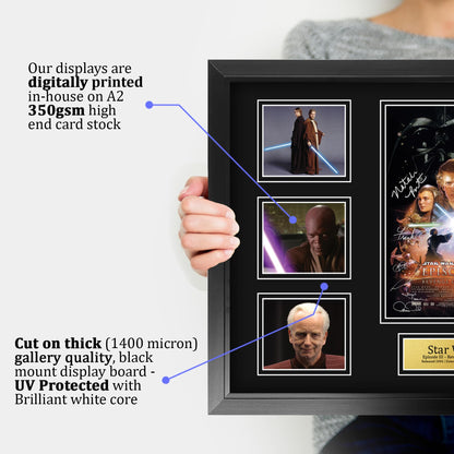 HWC Trading Star Wars Revenge of the Sith Gifts Printed Signed Autograph Picture for Movie Memorabilia Fans - A2 Framed