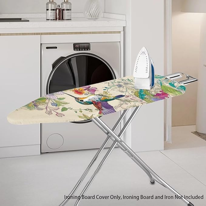 Sprowallow Hummingbird Flowers Ironing Board Cover Stain Resistant Standard