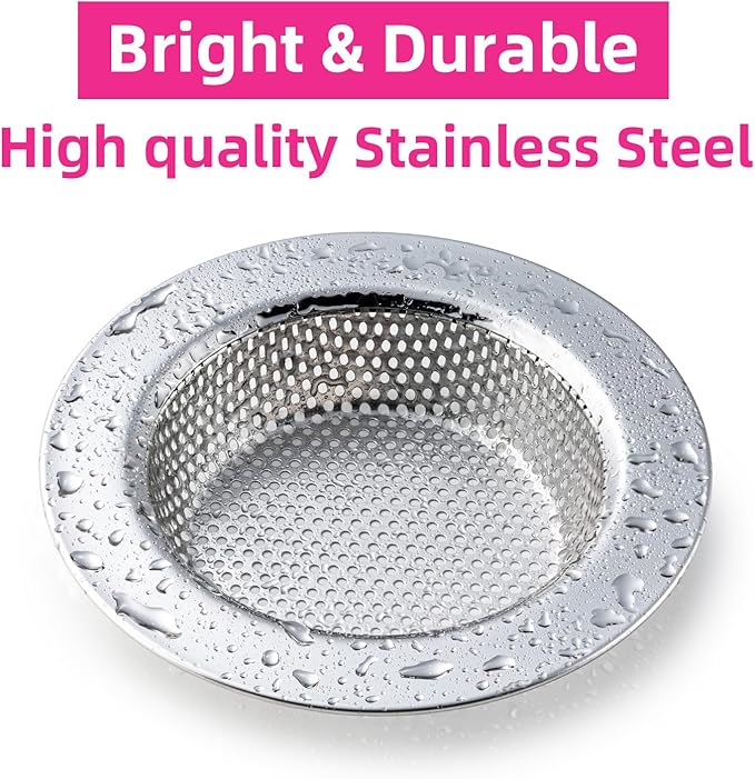 1 Pack Sink Strainer for Most Kitchen Sink Drain Basket, Upgraded Double-Layer