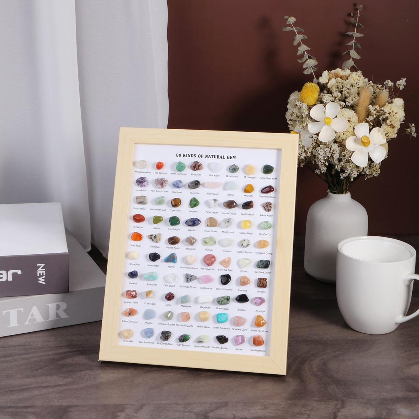 Top Plaza 80 Pcs Natural Real Crystals Stone Rock Collection Mineral Specimens Decor Crystal and Gemstones for Home Decoration