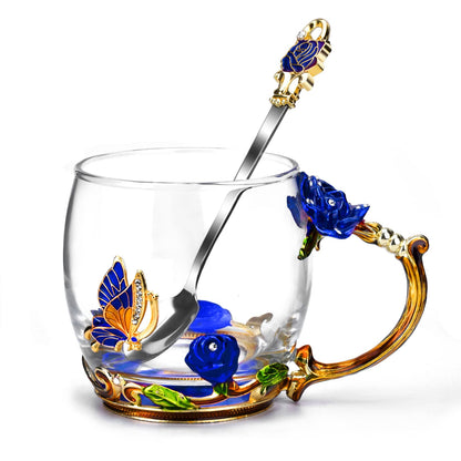 OEAGO Gifts for Mom Women Valentines Day Gifts for Her Glass Coffee Enamels Mug Best Birthday Valentine's for Girlfriend Wife Mothers Day from Daughter Son Tea Cup Stocking Stuffers Christmas