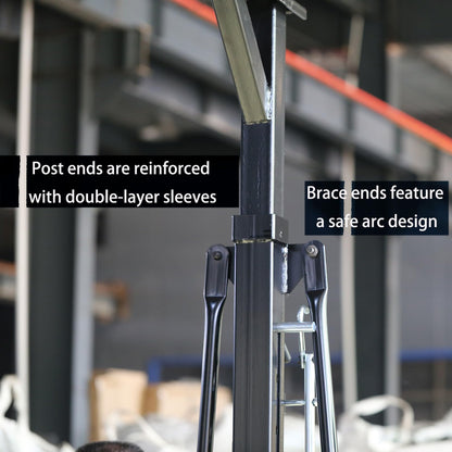 Gantry Crane 2000 lbs, Height Adjustable 7.65~10.91 ft, Economy Garage Overhead Crane 1 Ton with Manual Trolley, 328 ft Polyester Straps, Shackles, and Lifting Slings (2000 lbs)