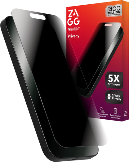 ZAGG Glass Elite Screen Protector for iPhone 16 Pro - 5X Stronger, Reinforced Edges, Ultra-Strong Tempered Glass, Scratch Resistant, Anti-Smudge, Easy Installation, InvisibleShield, Eco-Friendly