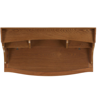SAFAVIEH Furniture - Landon 5-Drawer Writing Desk - Oak - Solid Wood - Classic Hutch Design - Ideal for Home Office, Living Room, Den, 36.2"W x 19.1"D x 40.5"H (AMH6516A)