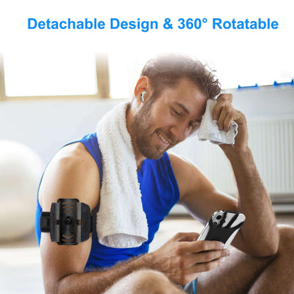 Newppon Cell Phone Running Armband - Detachable & 360° Rotatable Universal Cellphone Arm Band for iPhone 17 16 15 14 13 Pro Max Plus Samsung Galaxy Note S24 S23 for Workout Exercising Walking Jogging