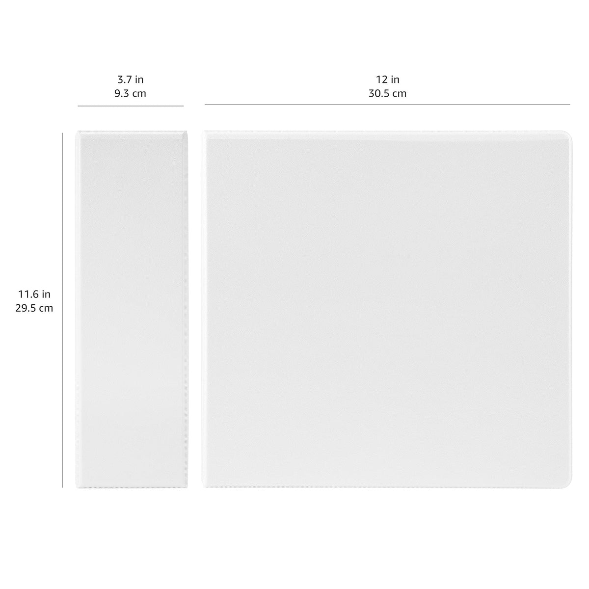 Amazon Basics 3 Ring Binders, 3 Inch D-Ring Organizer for School, Home Office, Paper Storage, White, 2 Pack