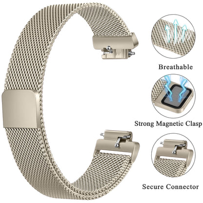 Vanjua for Fitbit Inspire 2 Bands Women Men, Stainless Steel Metal Mesh Loop Adjustable Magnetic Wristband Replacement Strap for Fitbit Inspire 2,Inspire Fitness Tracker (Large, Champagne Gold)