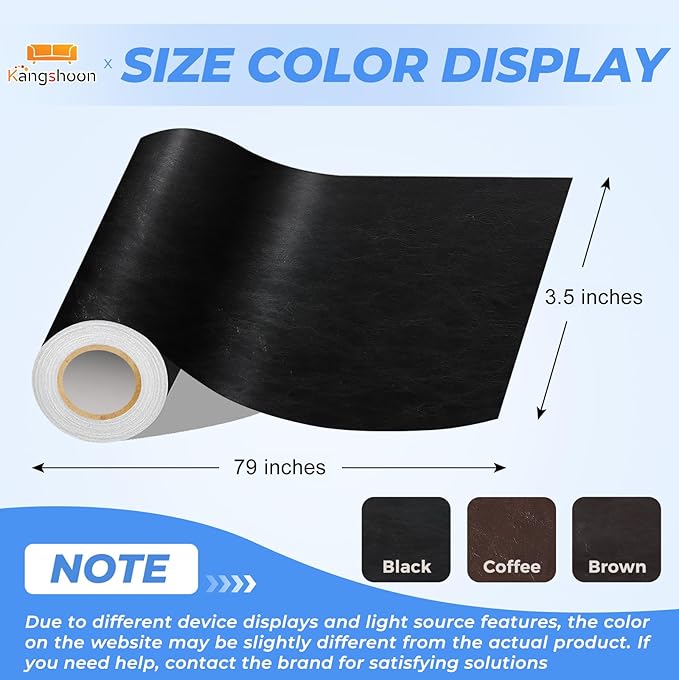 Leather Repair Patches, 3.5X79 Inch Self-Adhesive Leather Repair Tape, Stretch