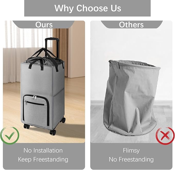 Bukere Rolling Laundry Hamper