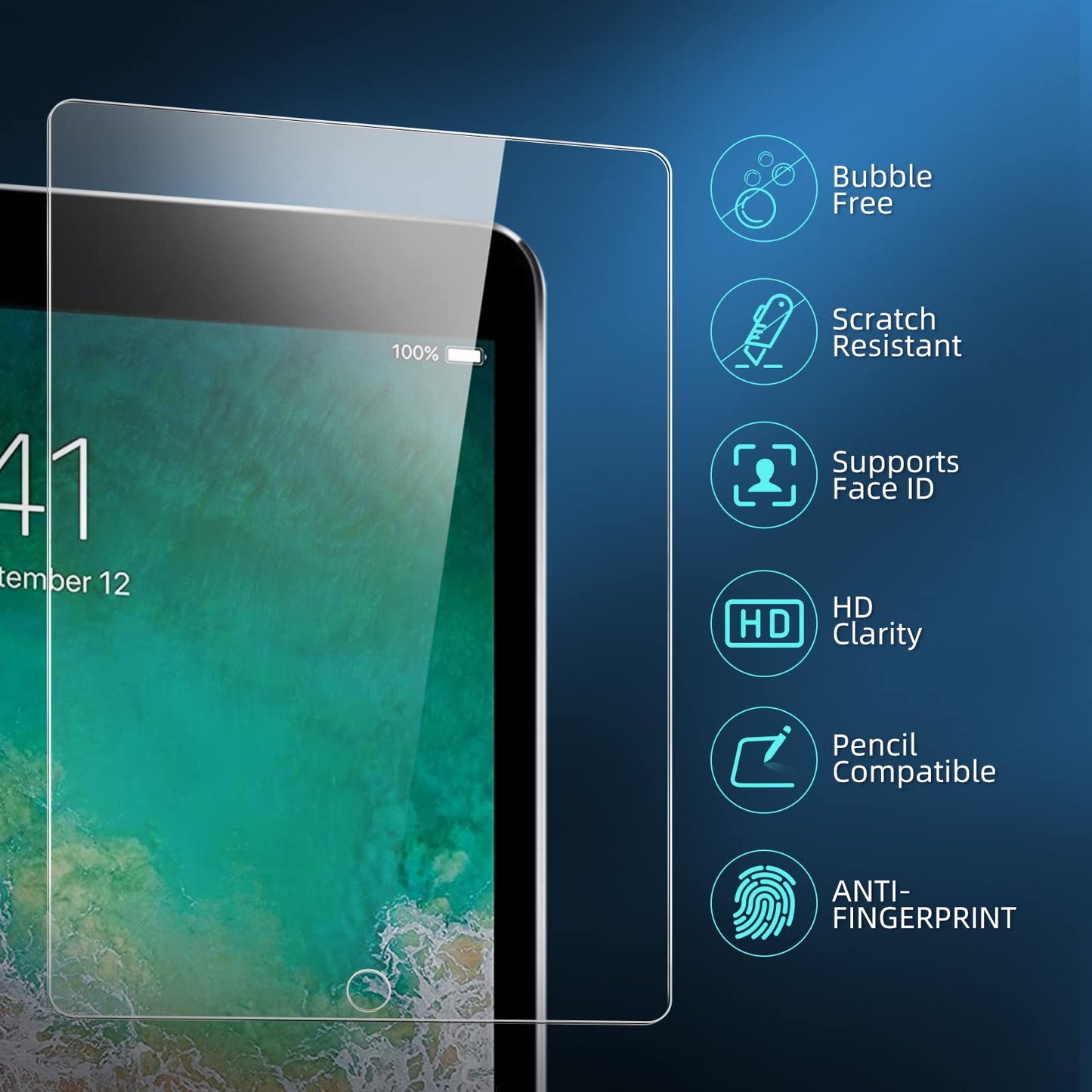 NEW'C 2 Pack Designed for iPad (A16) 11th Generation 2025, iPad 10th Generation 10.9 inches 2022 Screen Protector Tempered Glass, Bubble Free, Ultra Resistant (Easy Installation Frame)