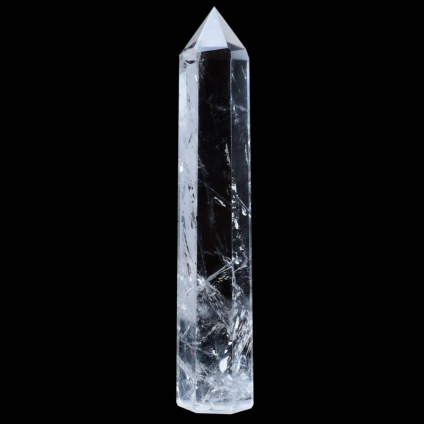 RUIJINGYUAN Clear Quartz Crystal Tower 6-6.3" - 6 Faceted Single Point Crystal Wand for Chakra, Reiki, Meditation & Energy Healing Home Decor Gift
