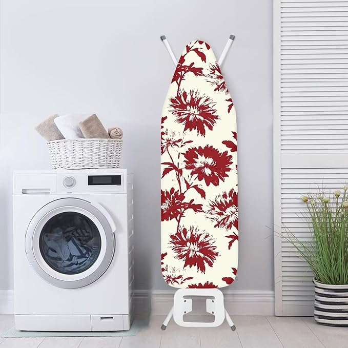 Retro Flower Ironing Board Cover Pad Cover Standard Size Soft Fabric Scorch