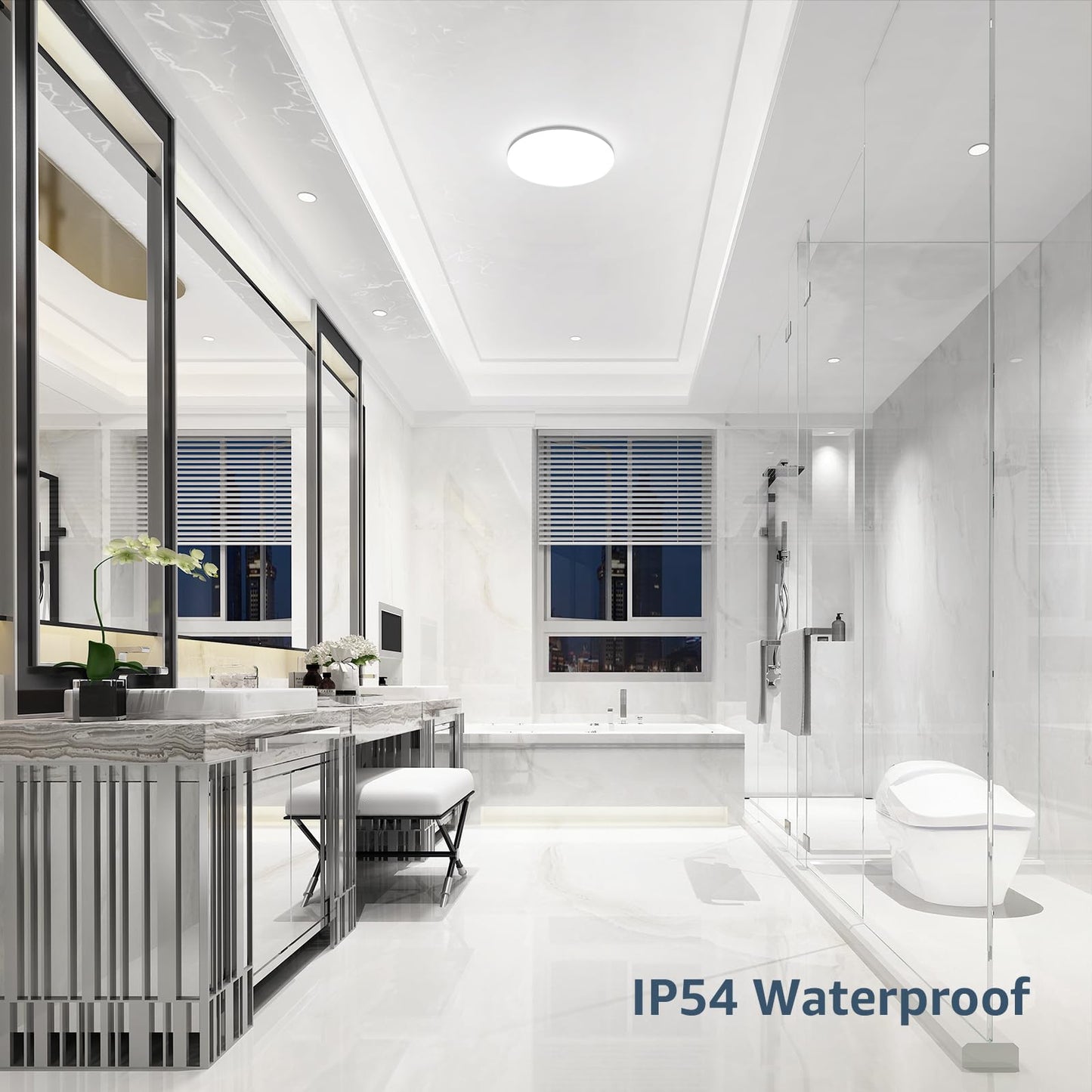 Lepro Bathroom Light, 15W 1500lm Ceiling Lights, 100W Equivalent, Waterproof IP54, Small, Dome, Modern, Flush Ceiling Light for Kitchen, Bulkhead, Toilet, Porch, Bedroom, Utility Room and More