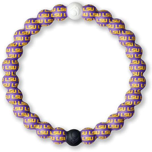 Lokai Collegiate Silicone Beaded Bracelet for Women & Men, LSU - Medium, 6.5 Inch Circumference - Silicone Jewelry Fashion Bracelet Slides-On for Comfortable Fit