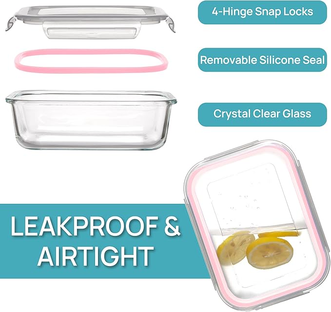 Vtopmart 5Pack 22oz Glass Storage Containers