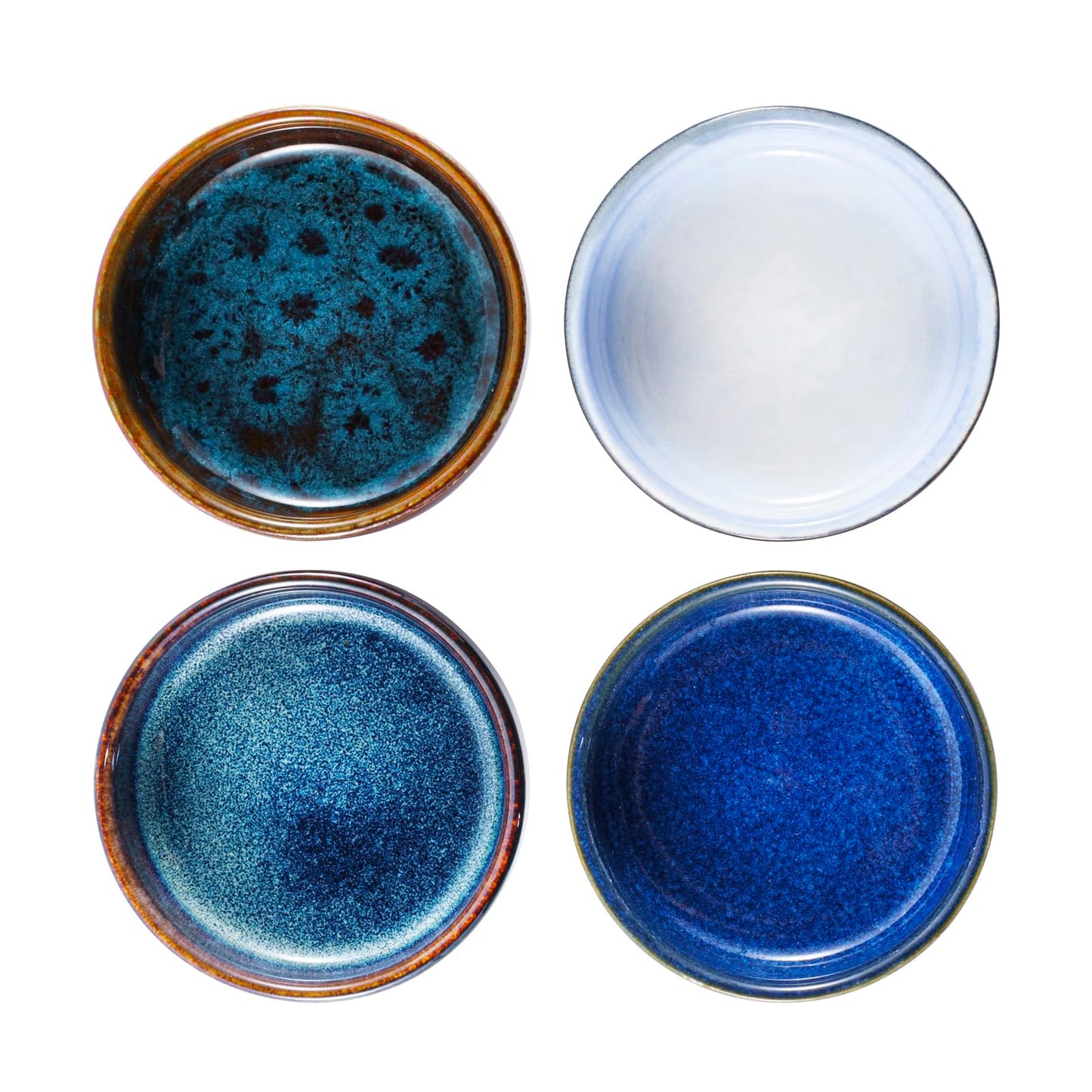 Mosuji 3.35 Inch Ceramic Soy Sauce Dish, Soy Sauce Dipping Bowl, 2.5 oz Capacity, Pack of 4