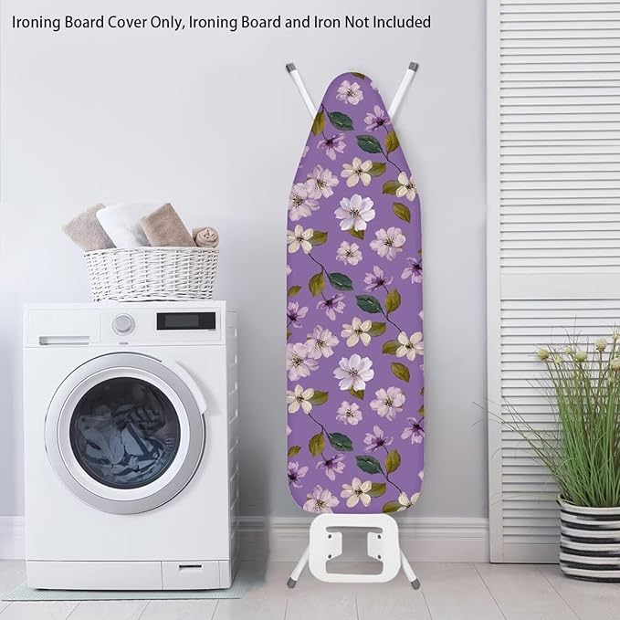 Purple Flower Ironing Board Cover and Pad Cover