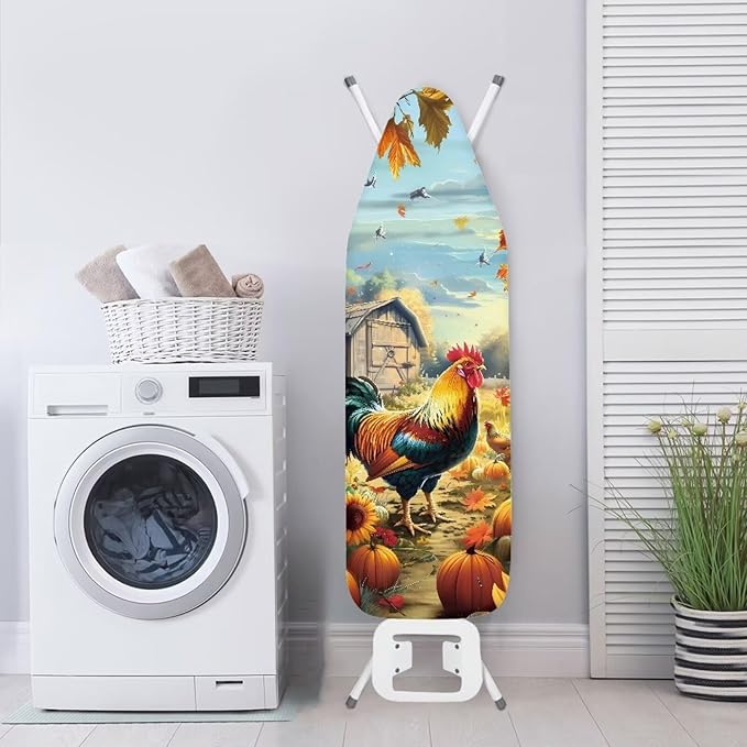 Farm Rooster Ironing Board Cover, Resist Scorching and Staining, 15x54 Heavy