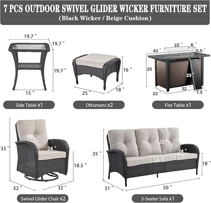 Belord 8 Piece Patio Furniture Set