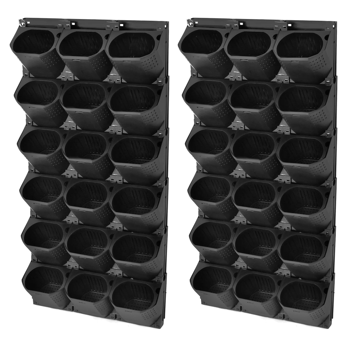 TFCFL Self Watering Wall Planter with 36 Pots,Vertical Garden Planter for Indoor Plants,Wall Mounted Planters Hanging Flower Herbs Vegetables for Patio Outdoor Decor (Black)