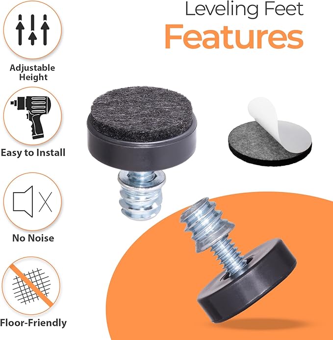 24 Pack 1/4"-20 Thread Leveling Feet