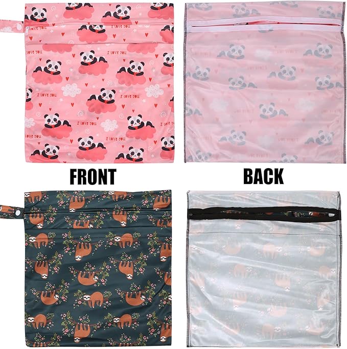 2pcs Travel Waterproof Laundry Bag, Cloth Diaper Wet Dry Bags