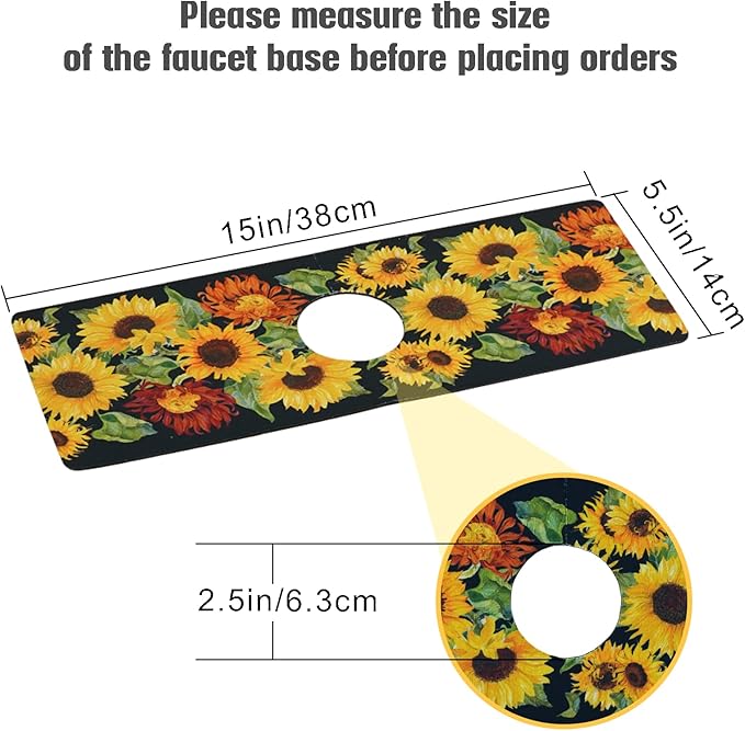 Sink Faucet Absorbing Mat, 2 Pack Drying Mat Around Faucet Sink Splash Guard