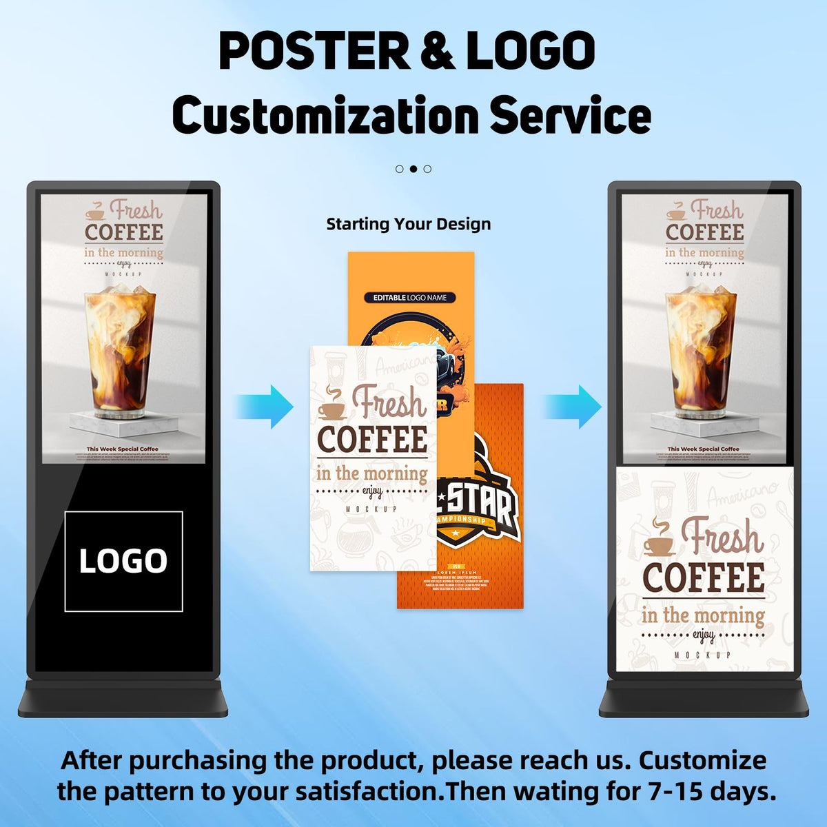 YCKJNB 55 inch Indoor Digital Signage 4K Touchscreen,CMS Software,IPS Floor Standing Digital Kiosks Interactive Displays with WiFi HDMI/USB Input Auto AD Player, Android OS Black