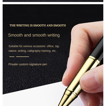Borges Black Lacquer Rollerball Pen - Stunning Luxury Pen with 24K Gold Finish, Schmidt Ink Refill, Best Roller Ball Gift Set for Adult (Modern)